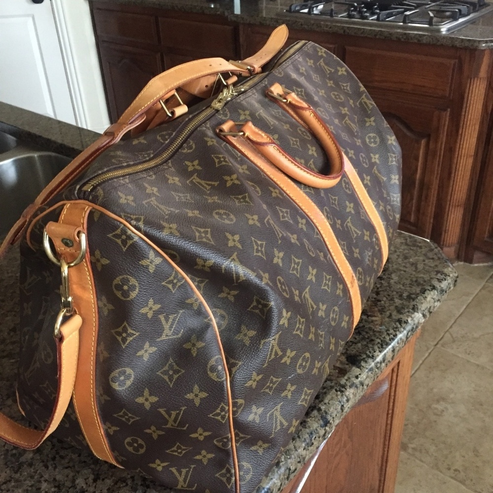 Louis Vuitton "Keep All 55" Duffle Bag in Brown Mo